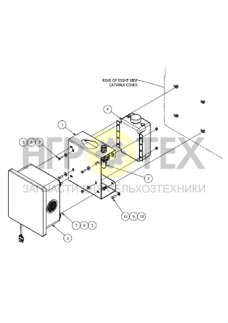 Насос и бак пенного маркера (SX017919) (№11 на схеме)